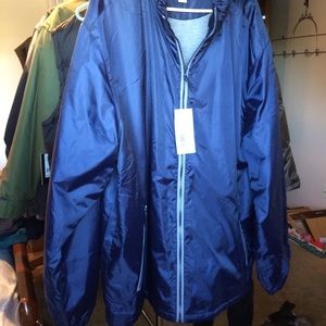 4XL NWT Mens Blue Vintage Rain Coat w/ lining 90s